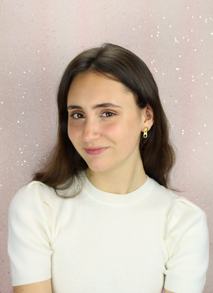 Zipper Earrings (Gold Plated) - Sour Cherry