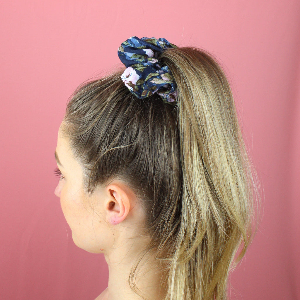 Rebecca Floral Scrunchie - Sour Cherry