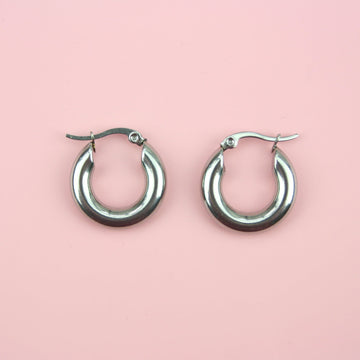 20mm Chunky Stainless Steel Hoop Earrings - Sour Cherry
