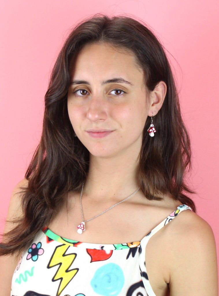 Red Mini Magic Mushroom Necklace - Sour Cherry