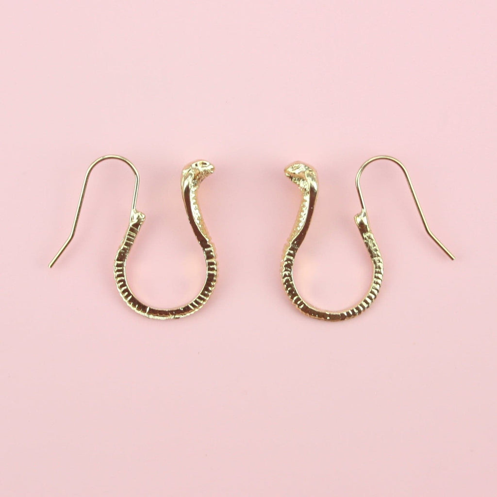 Cobra Snake Earrings (Gold Plated) - Sour Cherry