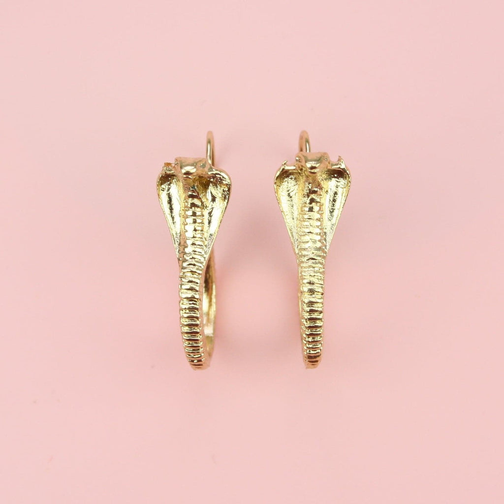 Cobra Snake Earrings (Gold Plated) - Sour Cherry