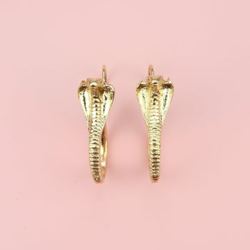 Cobra Snake Earrings (Gold Plated) - Sour Cherry