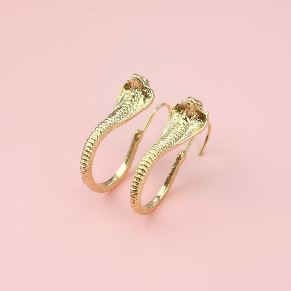 Cobra Snake Earrings (Gold Plated) - Sour Cherry