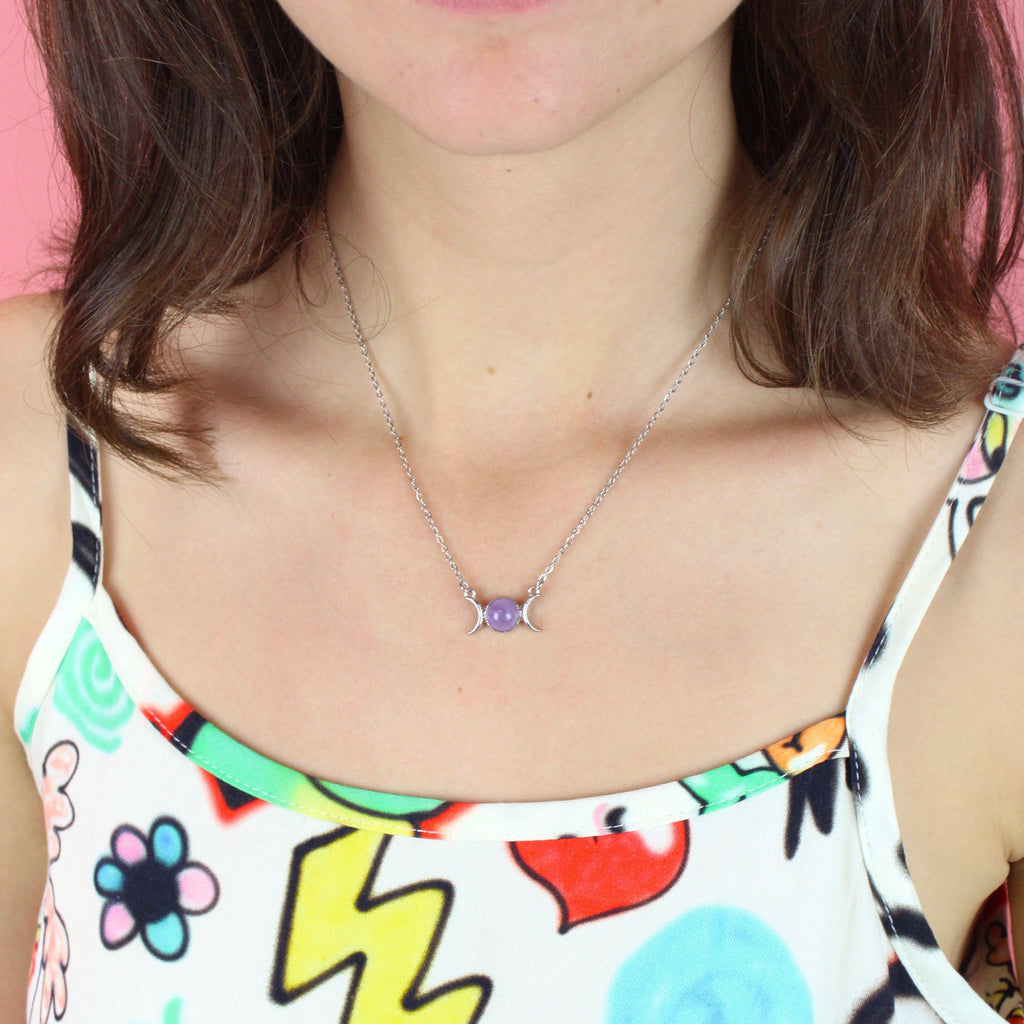 Amethyst Moon Necklace - Sour Cherry