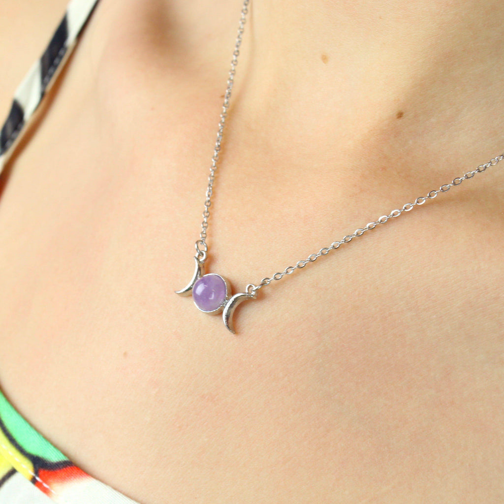 Amethyst Moon Necklace - Sour Cherry