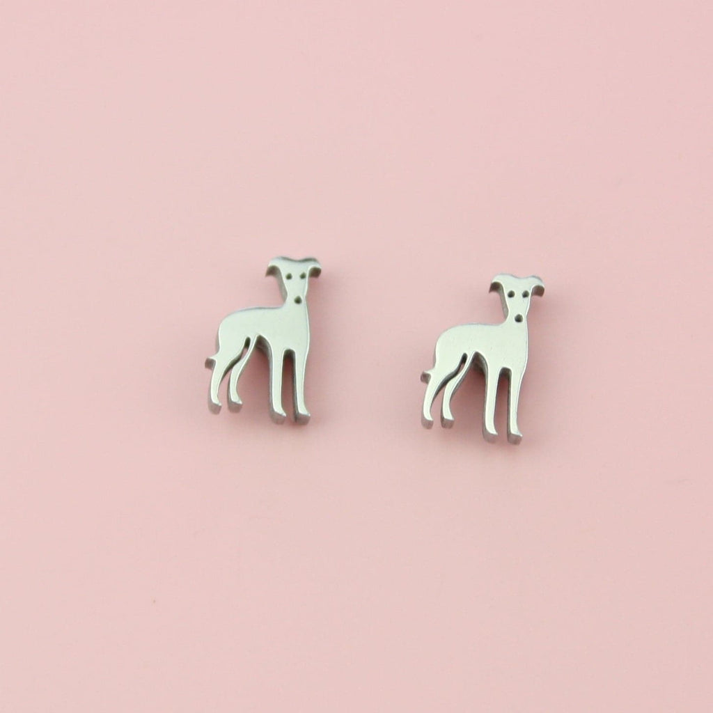 Greyhound Stainless Steel Necklace and Earrings Set - Sour Cherry