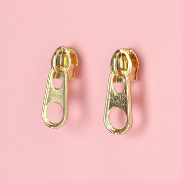 Zipper Earrings (Gold Plated) - Sour Cherry