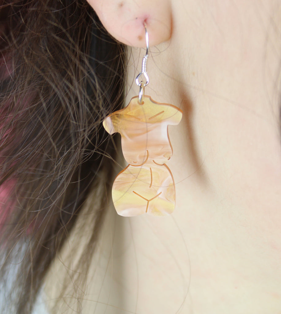 Birthday Suit Earrings - Pecan - Sour Cherry