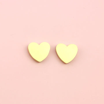 Heart Stud Earrings (Gold Plated Stainless Steel) - Sour Cherry