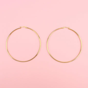 85mmm gold plated stainless steel hoops
