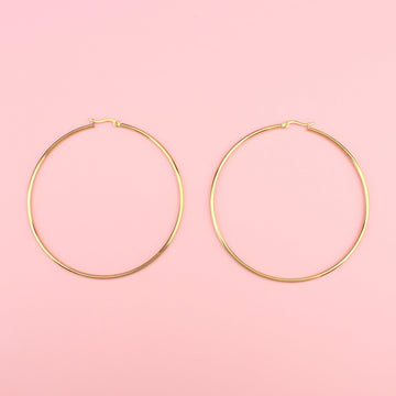85mmm gold plated stainless steel hoops