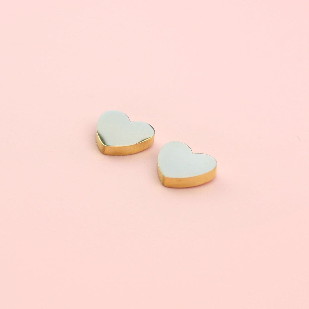 Heart Stud Earrings (Gold Plated Stainless Steel) - Sour Cherry