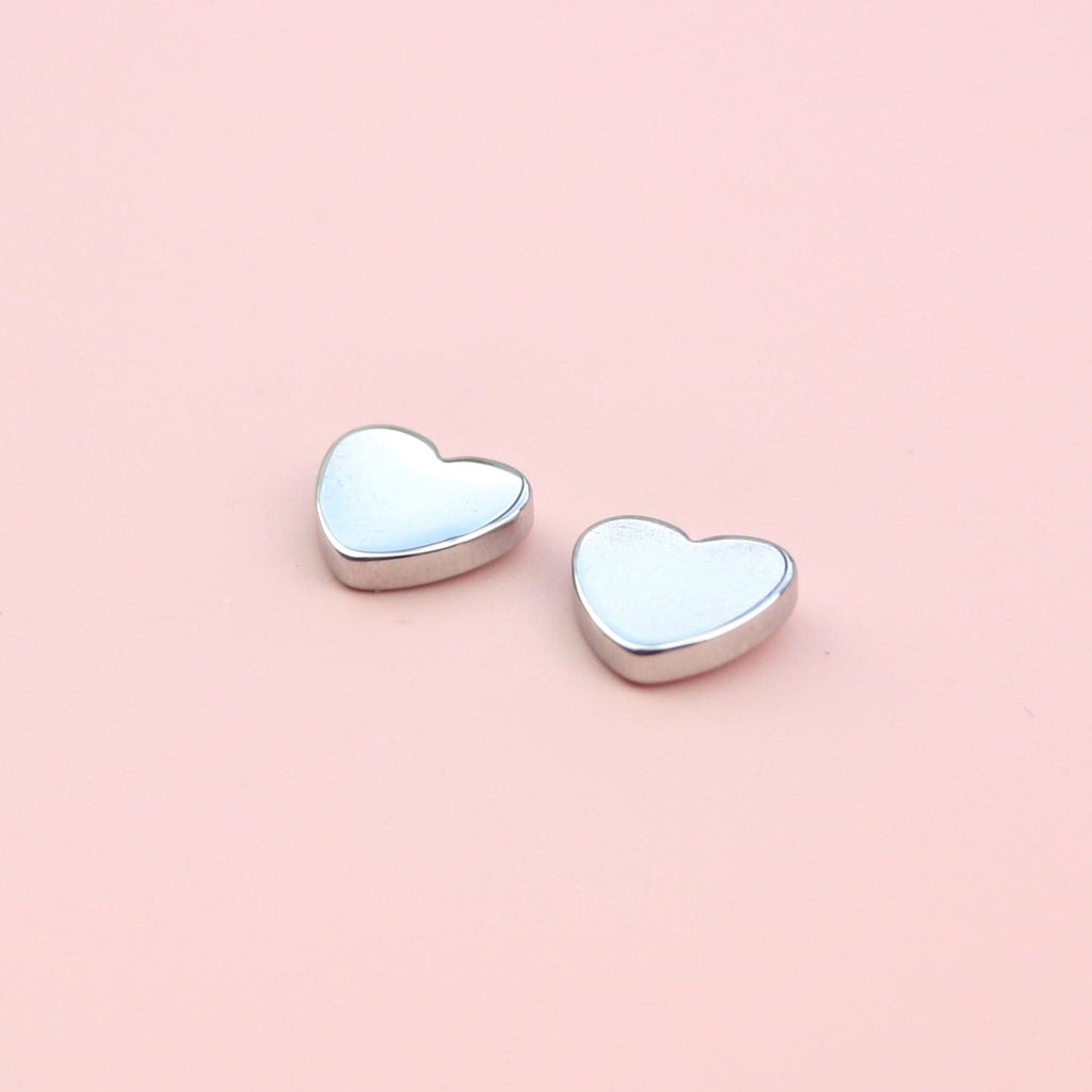Heart Stud Earrings (Stainless Steel) - Sour Cherry