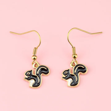 Squirrel Earrings - Sour Cherry