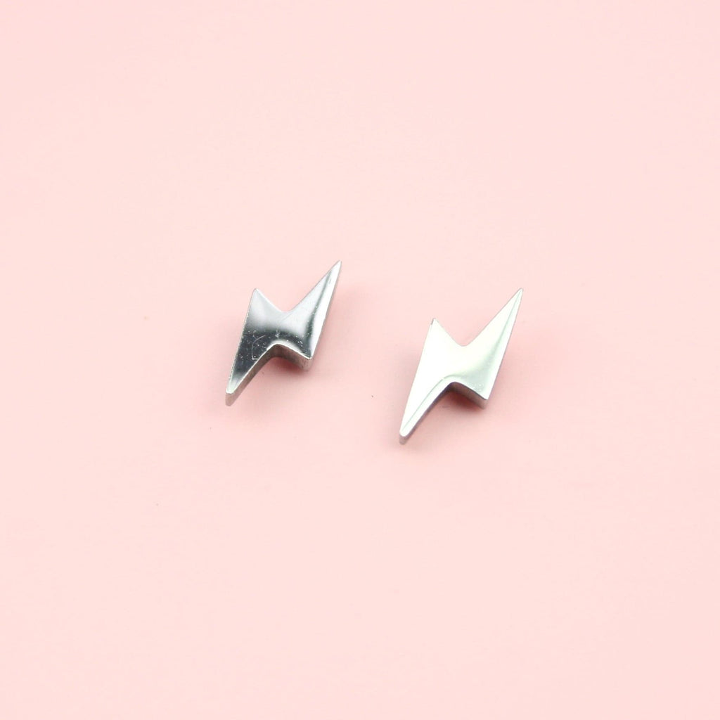 Lightning Stud Earrings (Stainless Steel) - Sour Cherry