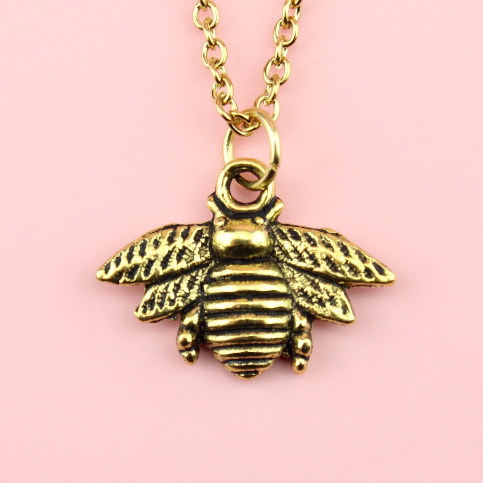 Antique Gold Bee Necklace