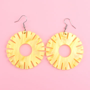 Pineapple Ring Earrings - Sour Cherry