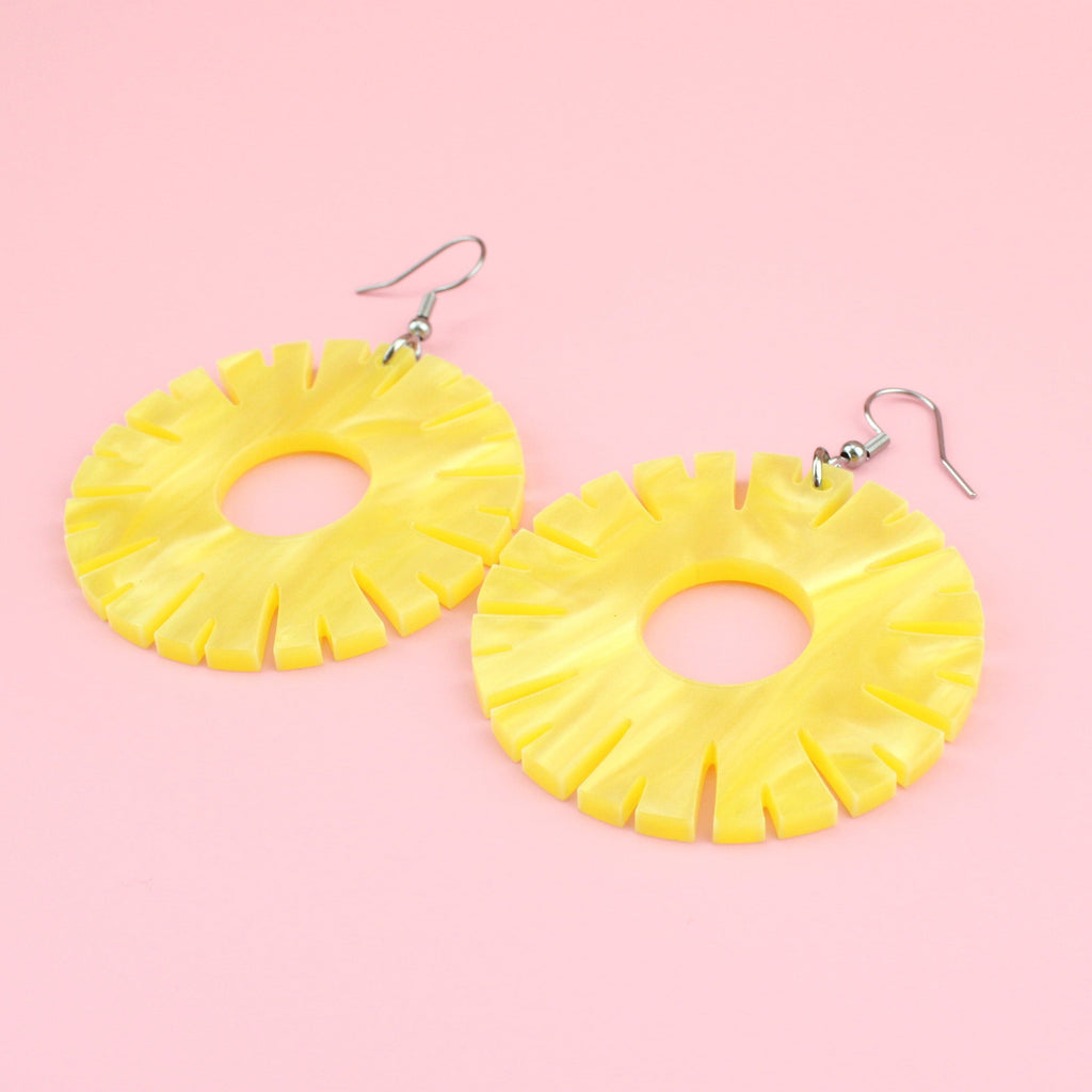 Pineapple Ring Earrings - Sour Cherry