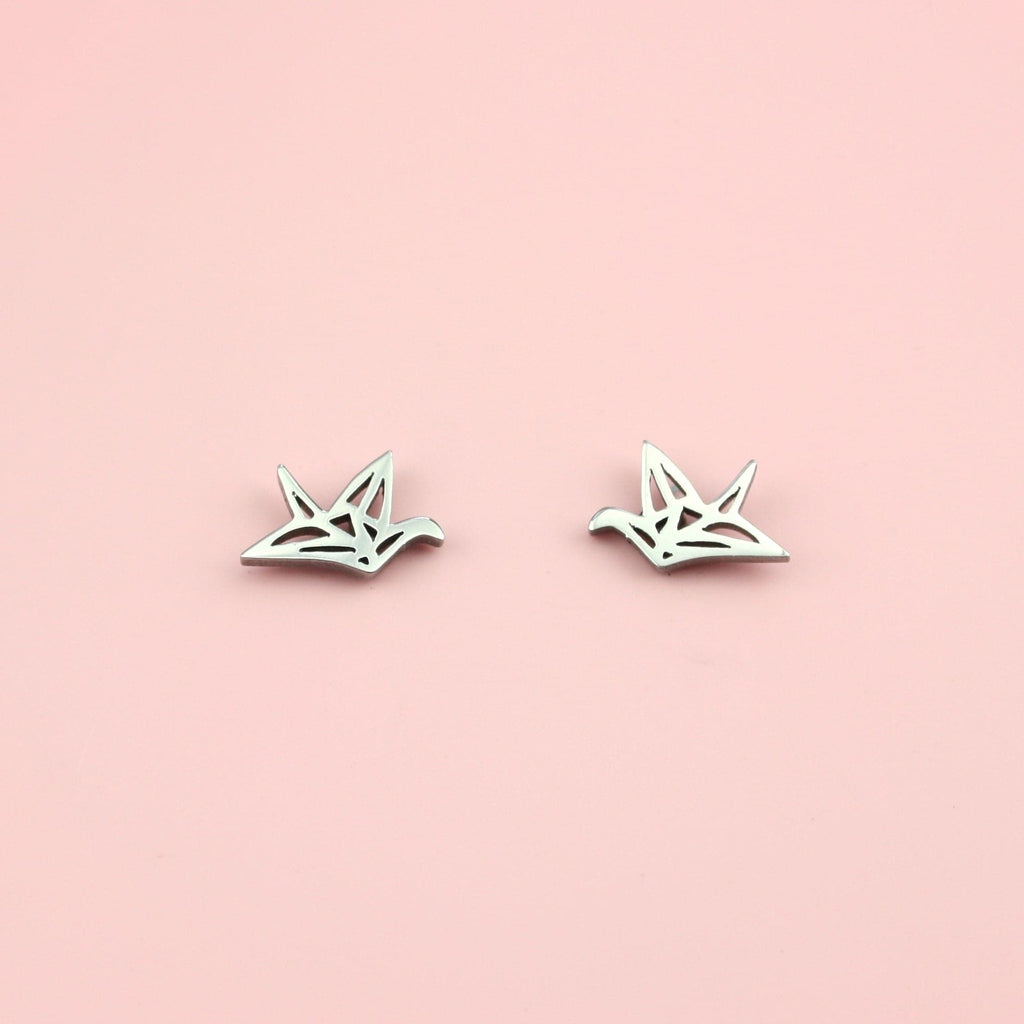 Crane Stud Earrings - Sour Cherry