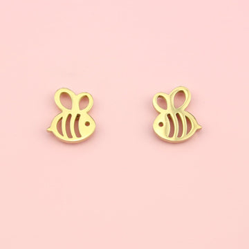 Cartoon Bee Stud Earrings (Gold Plated) - Sour Cherry