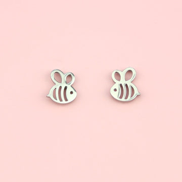 Cartoon Bee Stud Earrings (Stainless Steel) - Sour Cherry