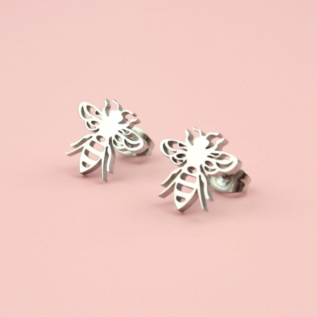 Buzzy Bee Stud Earrings (Stainless Steel) - Sour Cherry