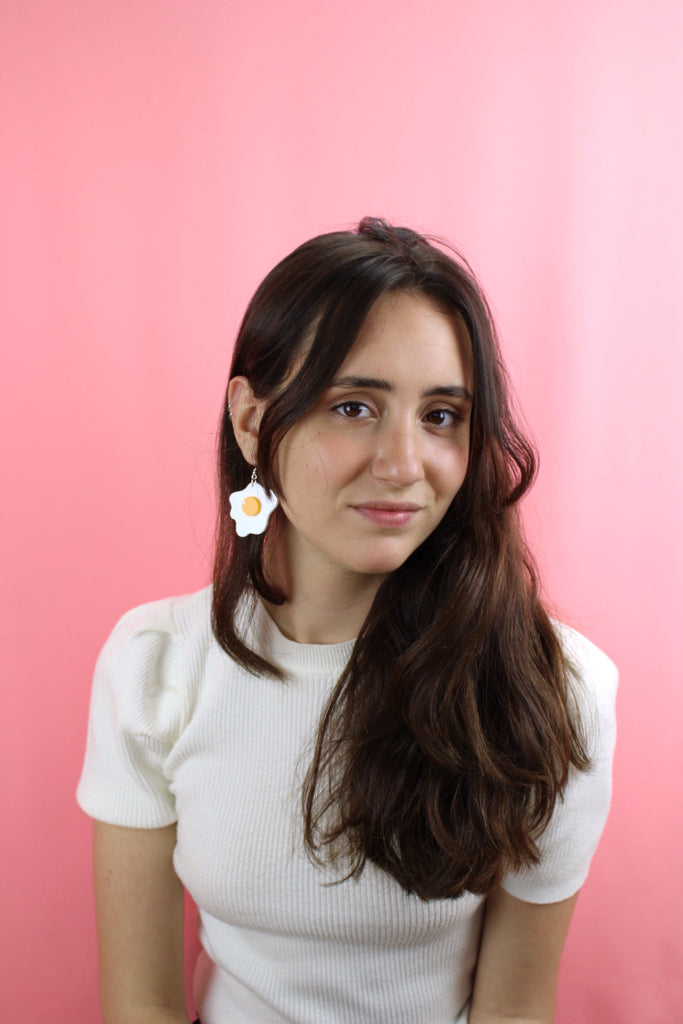 Fried Egg Earrings - Sour Cherry
