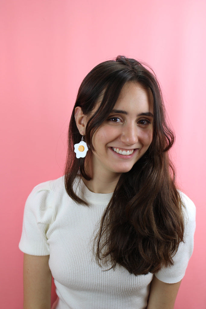 Fried Egg Earrings - Sour Cherry