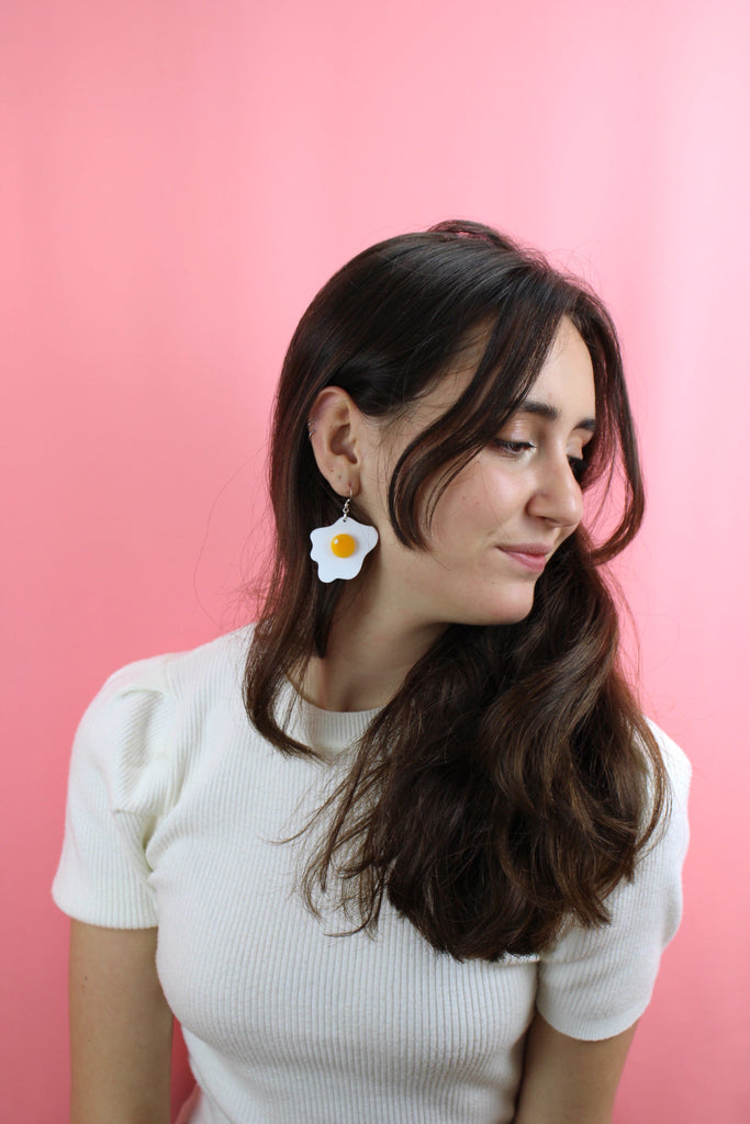 Fried Egg Earrings - Sour Cherry