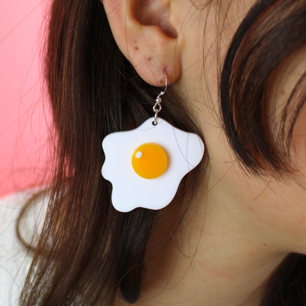 Fried Egg Earrings - Sour Cherry