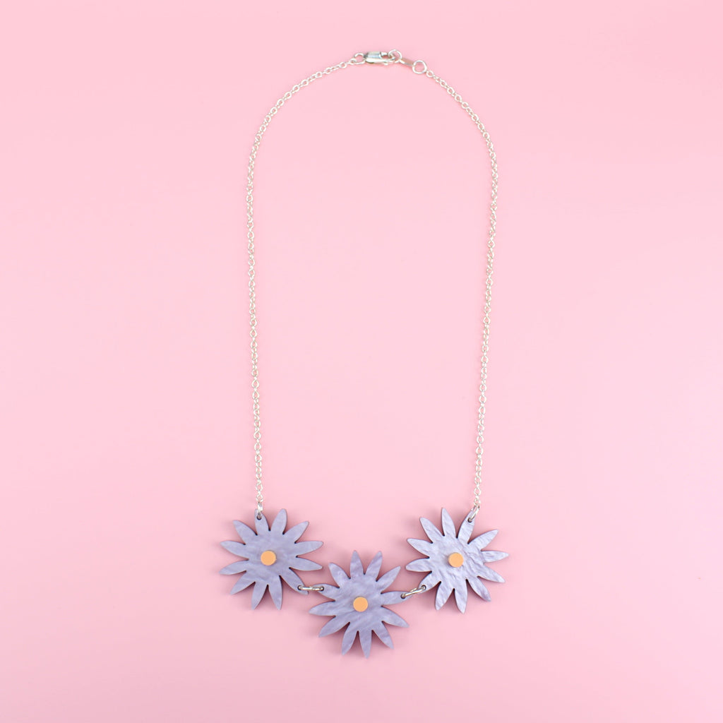 Lilac Daisy Daisy Give Me Your Answer Do Necklace (Sterling Silver) - Sour Cherry