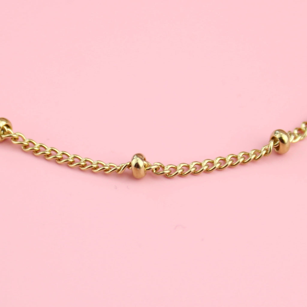 Beaded Bracelet (Gold Plated) - Sour Cherry