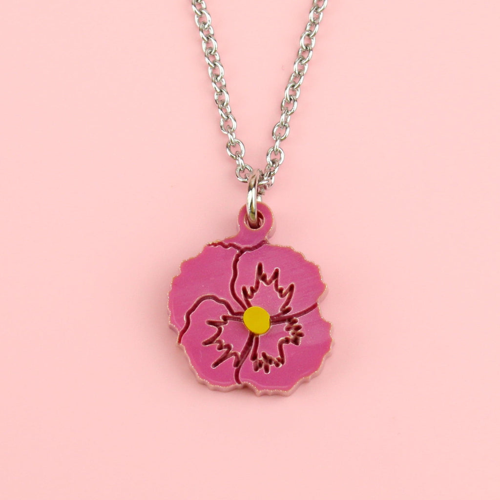 Rose Pink Perfect Pansy Necklace - Sour Cherry