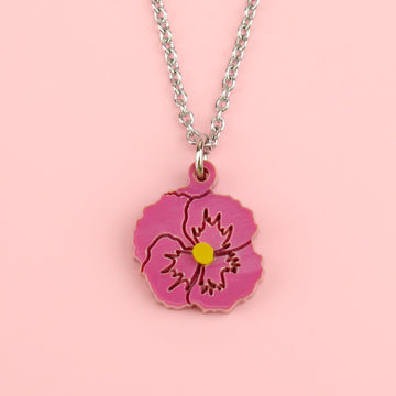 Rose Pink Perfect Pansy Necklace - Sour Cherry