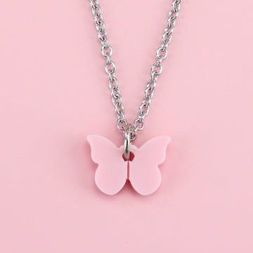 You're My Butterfly, Sugar Baby Necklace (Baby Pink) - Sour Cherry