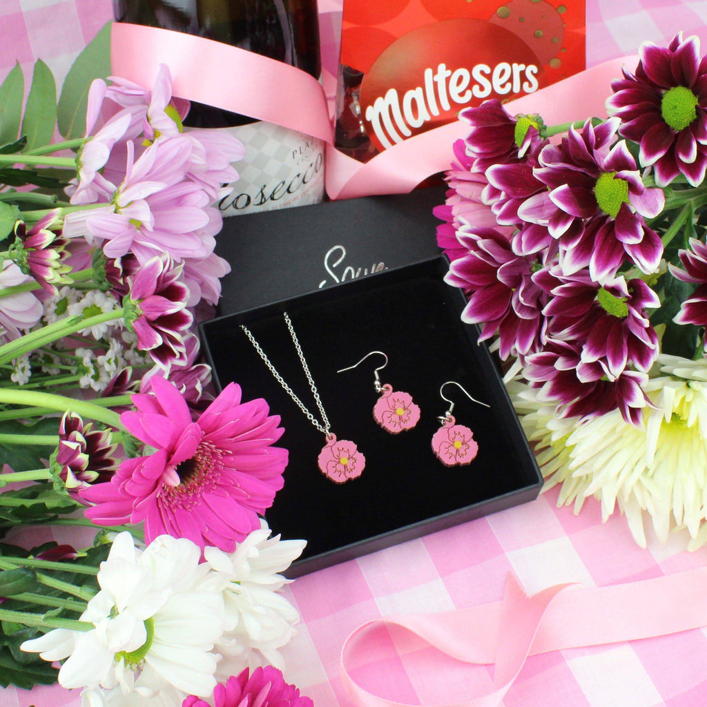 Rose Pink Perfect Pansy Necklace - Sour Cherry