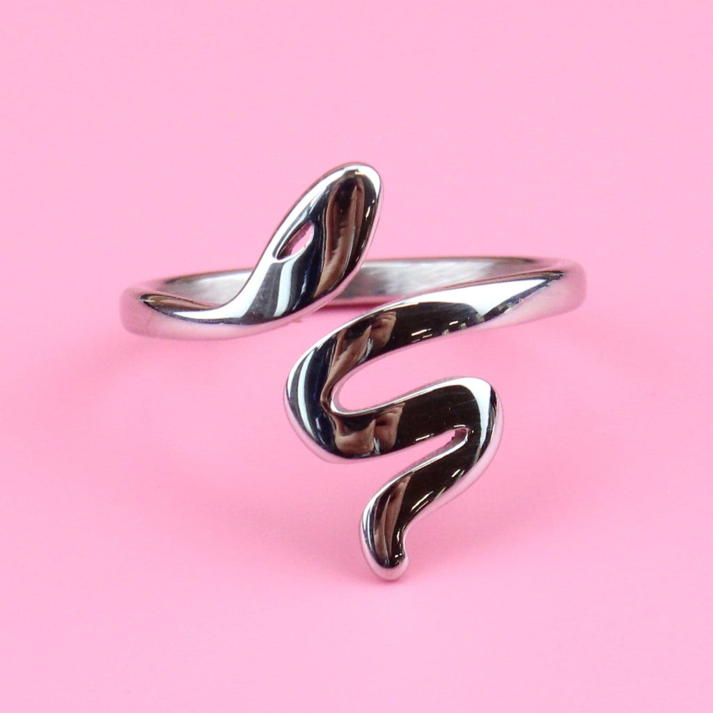 Snake shaped stainless steel ring