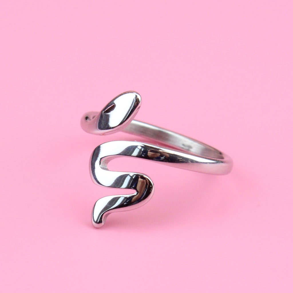 Snake shaped stainless steel ring