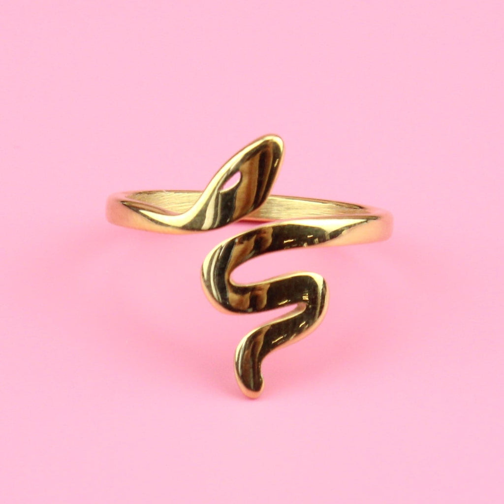 Snake Ring (Gold Plated) - Sour Cherry