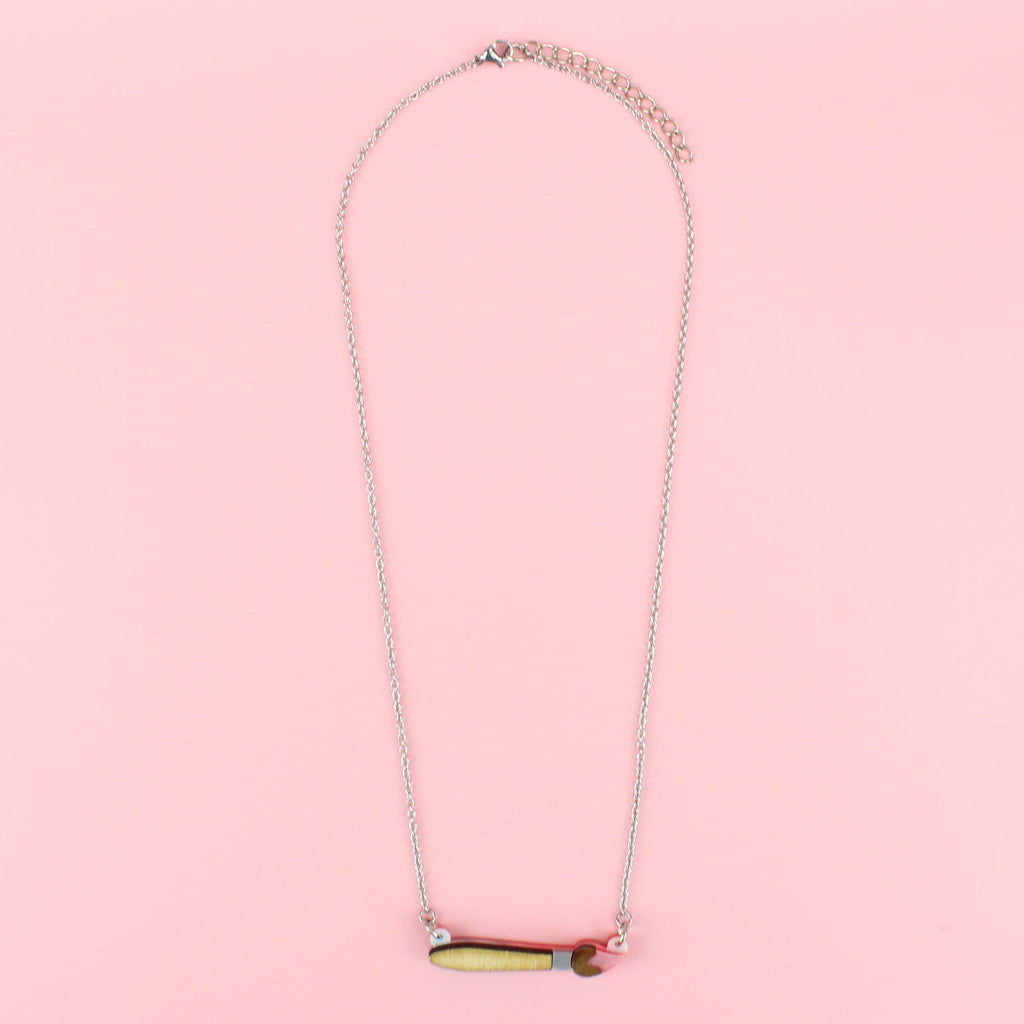 This Is An Art Paint Brush Necklace - Sour Cherry