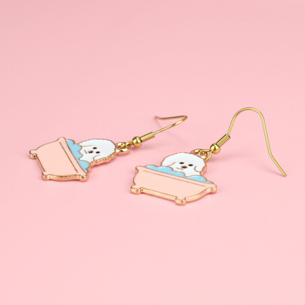 Rubba Dub Dub, Dog In The Tub Earrings (Gold Plated) - Sour Cherry