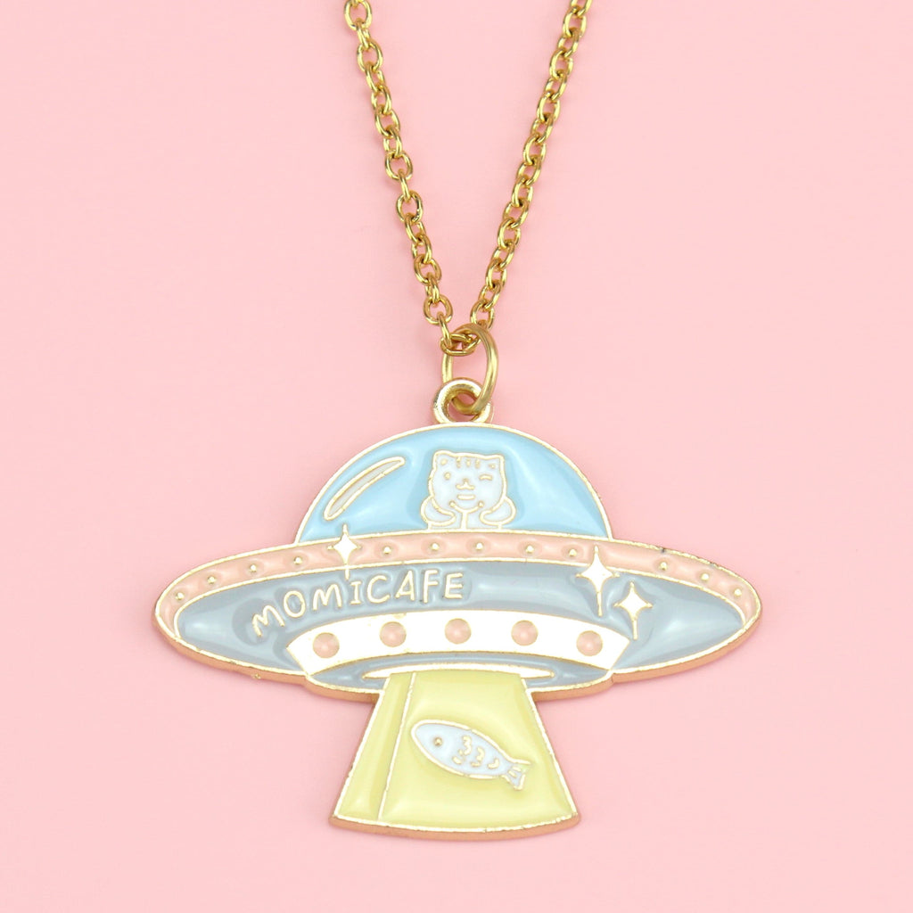 Unidentified. Feline. Object Necklace (Gold Plated) - Sour Cherry