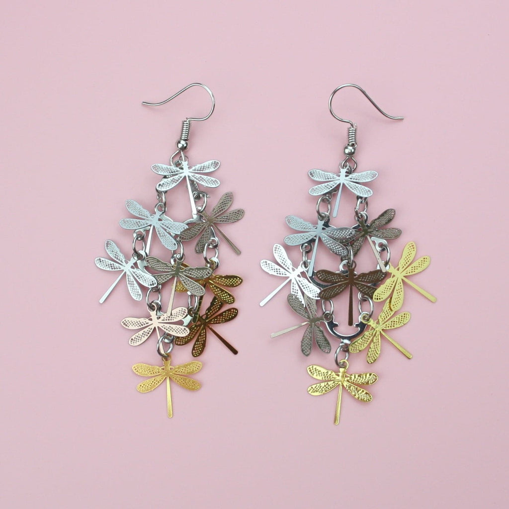 Multicolour Dragonfly Earrings - Sour Cherry