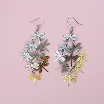 Multicolour Dragonfly Earrings - Sour Cherry