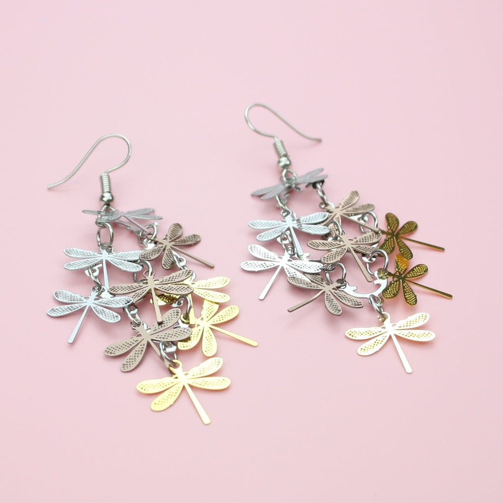 Multicolour Dragonfly Earrings - Sour Cherry