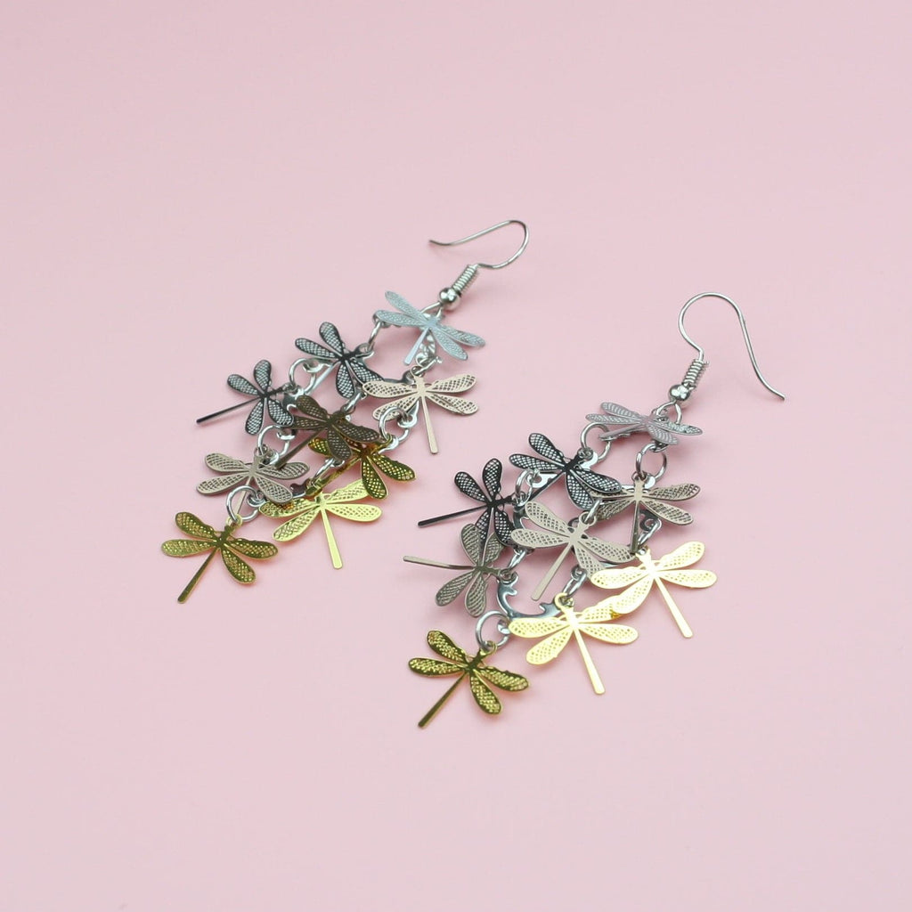 Multicolour Dragonfly Earrings - Sour Cherry