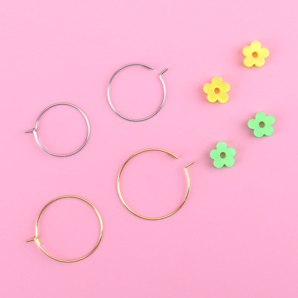 Lemon N Lime Flower Power Hoop Earring Set - Sour Cherry
