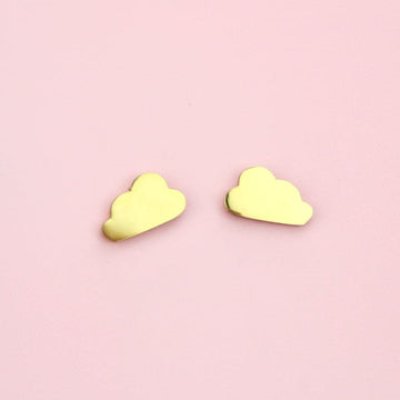 Cloud Stud Earrings (Gold Plated) - Sour Cherry