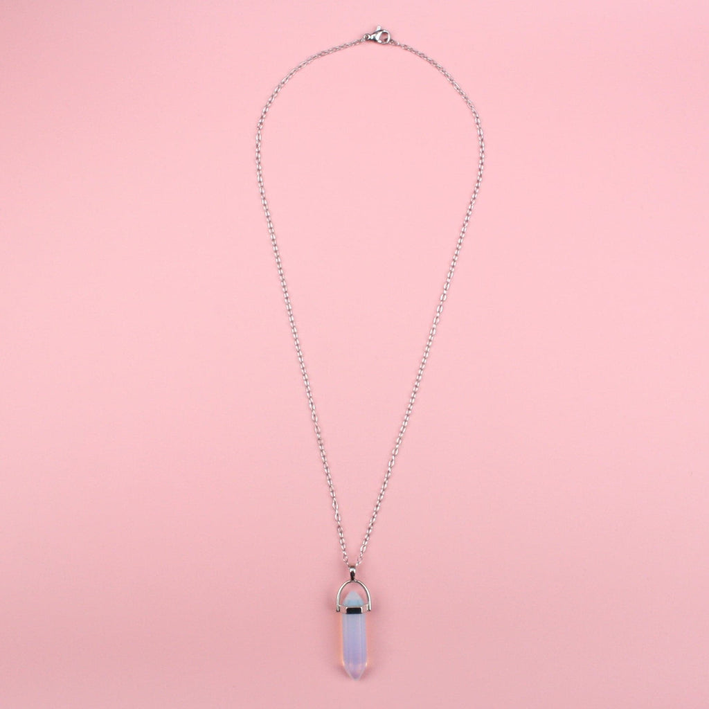 Opal pendant on a stainless steel chain